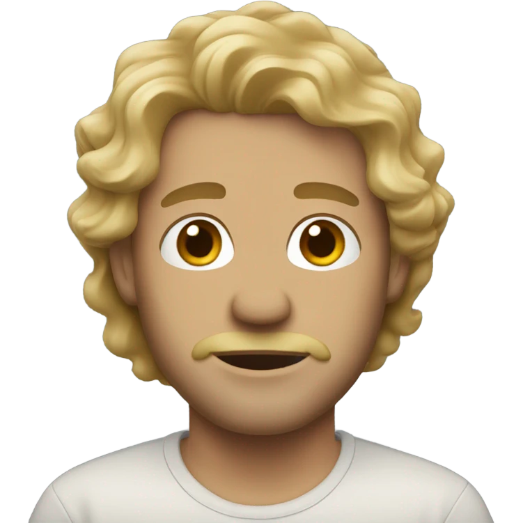 man with wavy dirty blonde hair  emoji