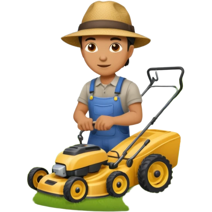 Guy mowing the yard at grace emoji