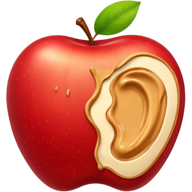 apple with peanutbutter emoji
