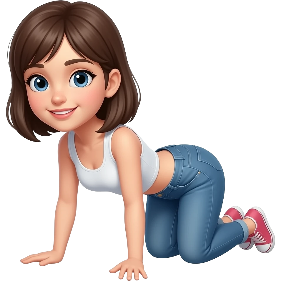 Fille à quatre pattes emoji