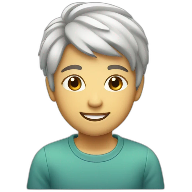 Wonen with short fair hair and friendly smile emoji