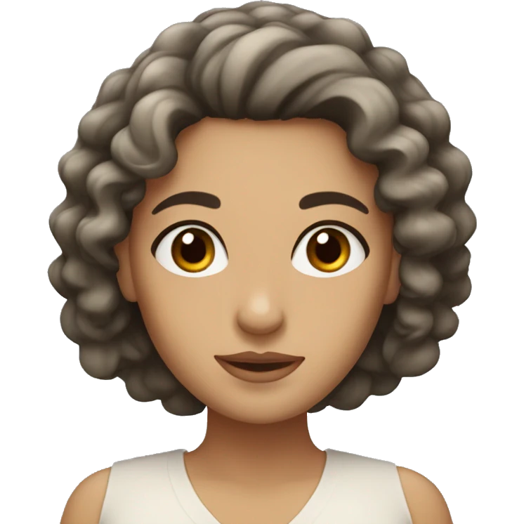 Greek woman with black curly hair and brown eyes emoji