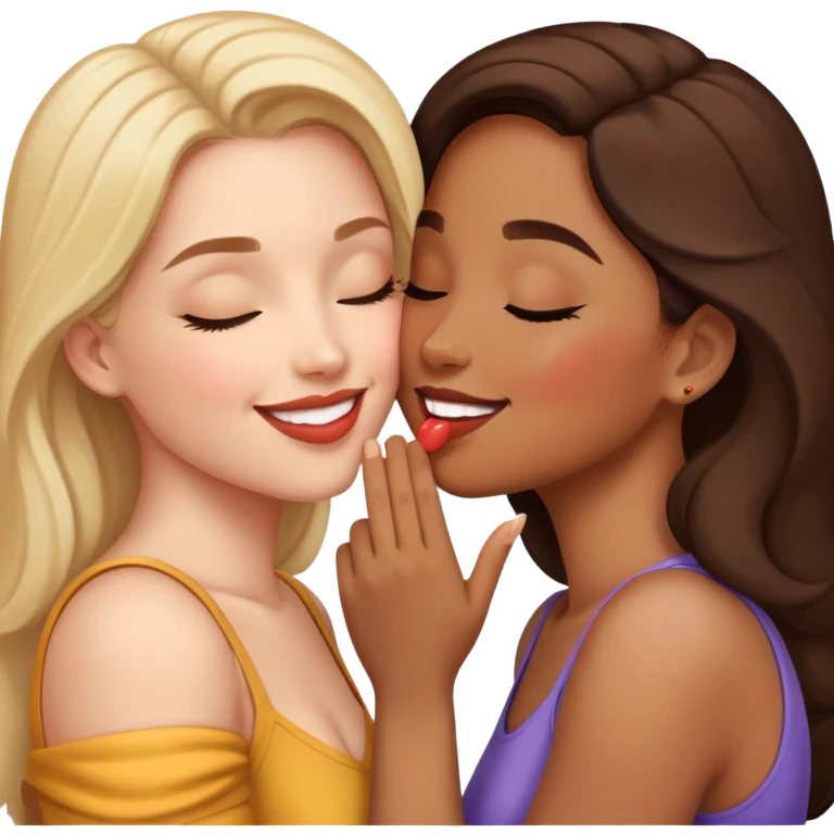 Women kissing each other  emoji