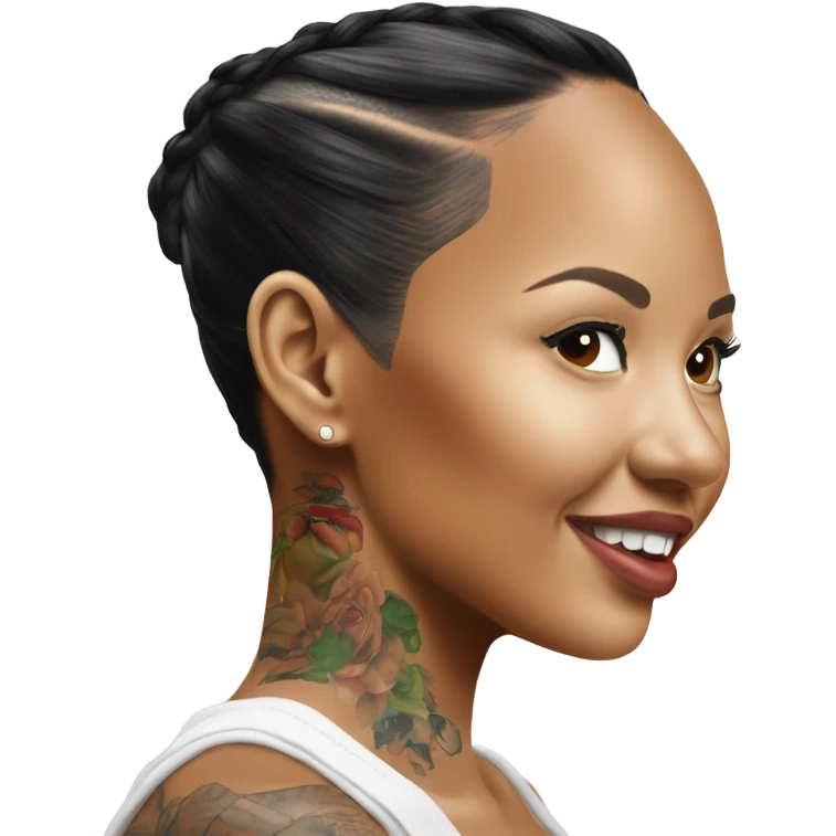 3d Hyper Realistic tattoo Karrueche Tran photo  emoji