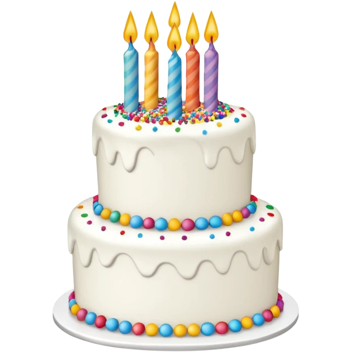 un gateau d'anniversaire en ligne blanche emoji