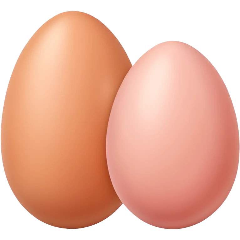 two skin tone peachy beige-pink egg shaped balls/spheres emoji
