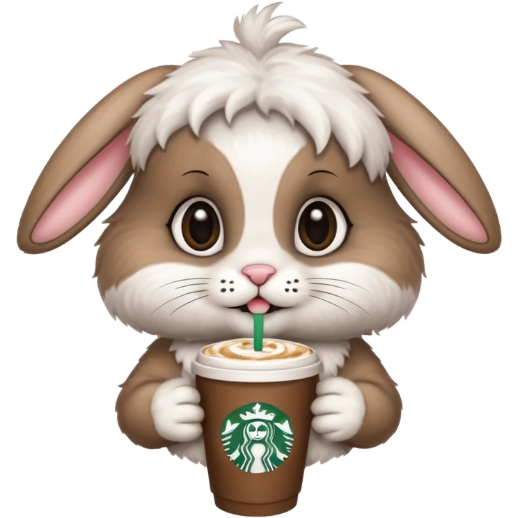 Bunny drinking starbucks emoji