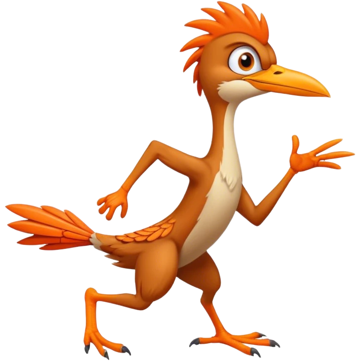 an orange roadrunner that trains you for running emoji