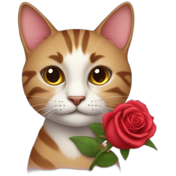 cat with rose emoji