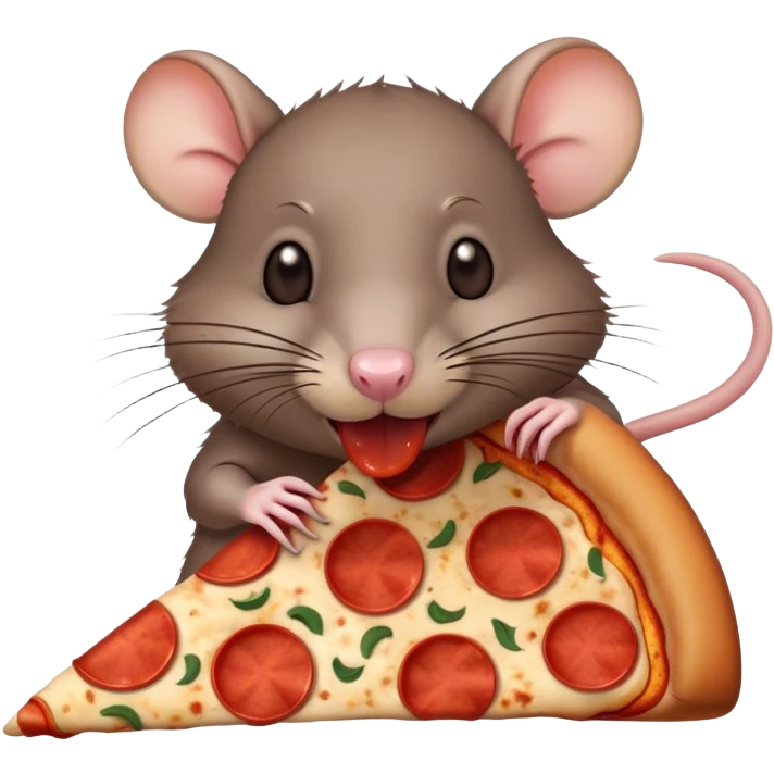 Rat eating a pizza emoji