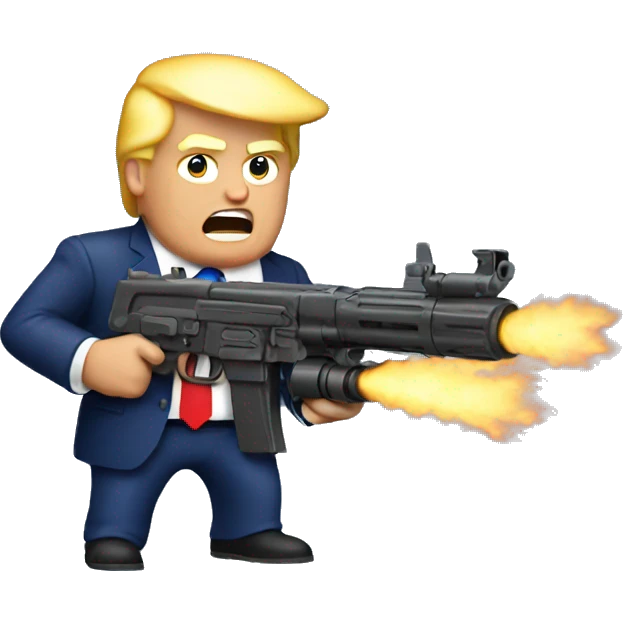 trump with minigun emoji