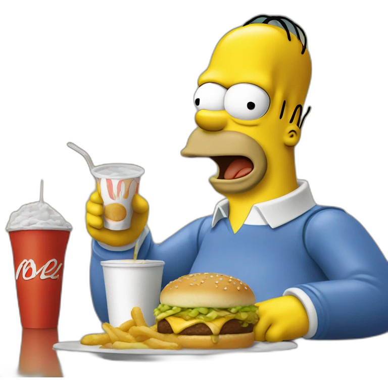 homer simpson eating mcdonald emoji