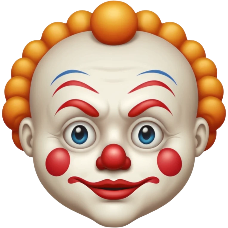 clowns with sad face and shrinking eyes and closed mouth emoji