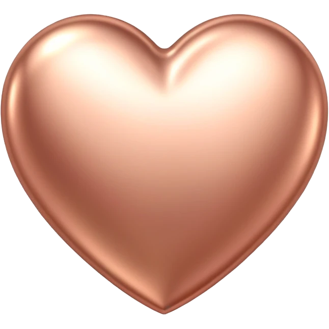 Glowing rose gold heart with soft light effect emoji