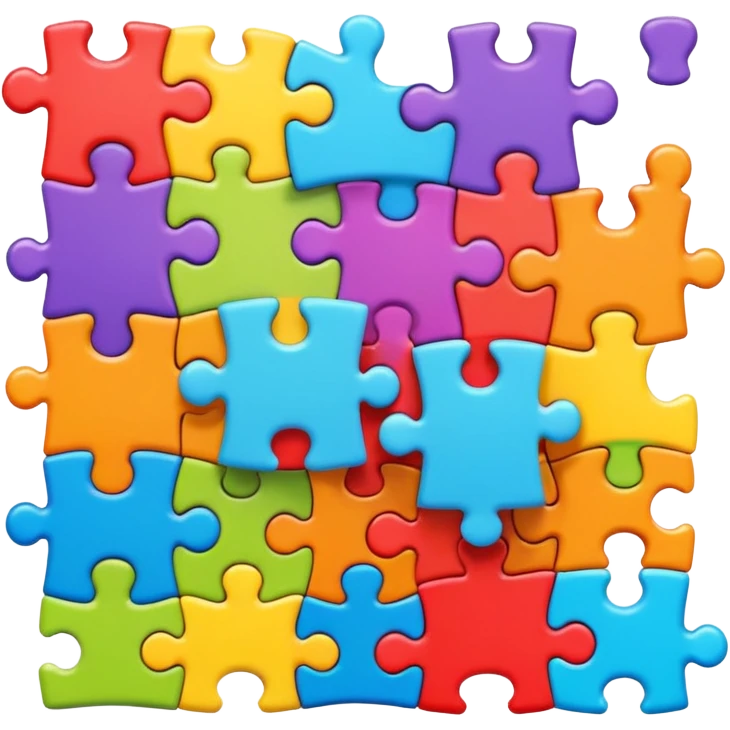 colorful puzzle pieces connecting together emoji