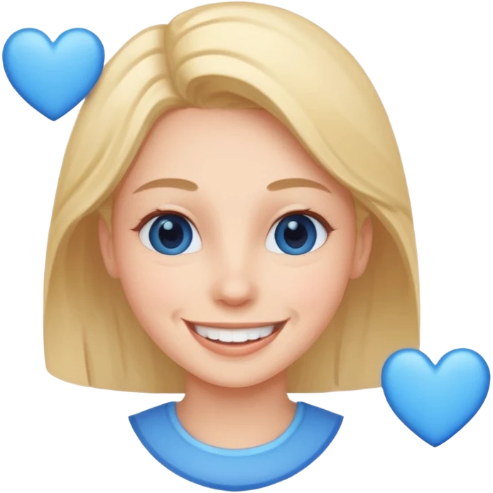 Head 🥰of love with blue hearts emoji