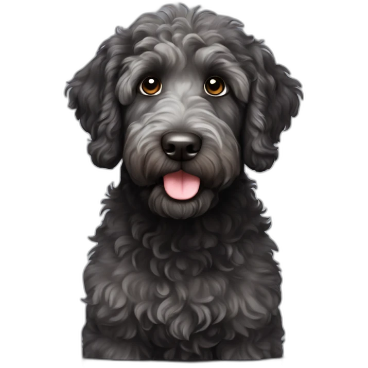 Cute merle black labradoodle emoji