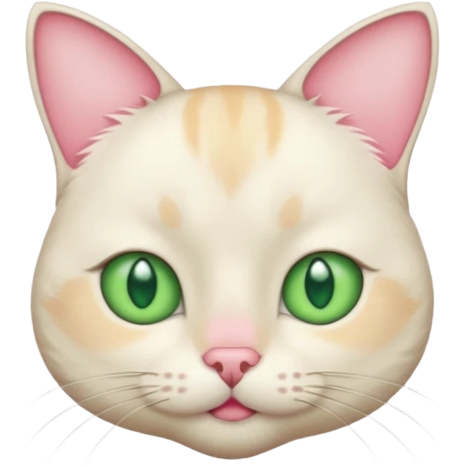 Cream cat face with short hairs emoji