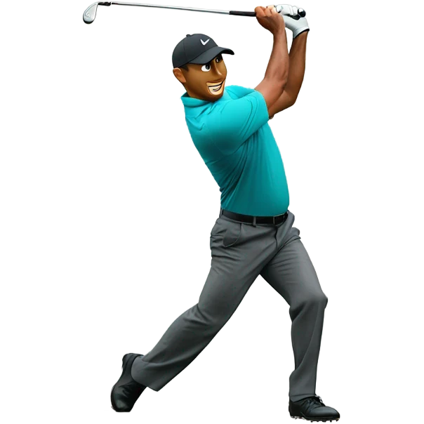 Tiger woods striping an iron emoji