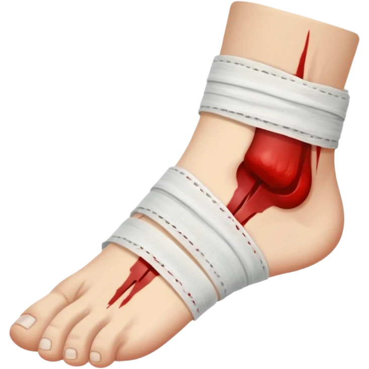 Foot with ankle wrapped in gaze emoji