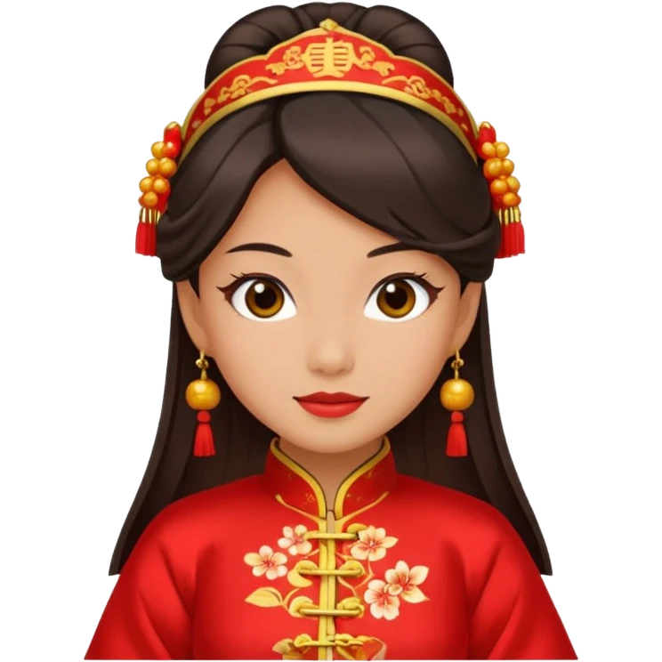 flirty face with chinese costume emoji
