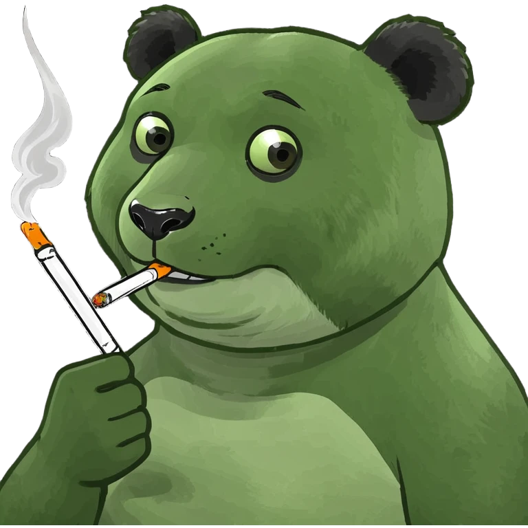 Panda with joint smoke  emoji