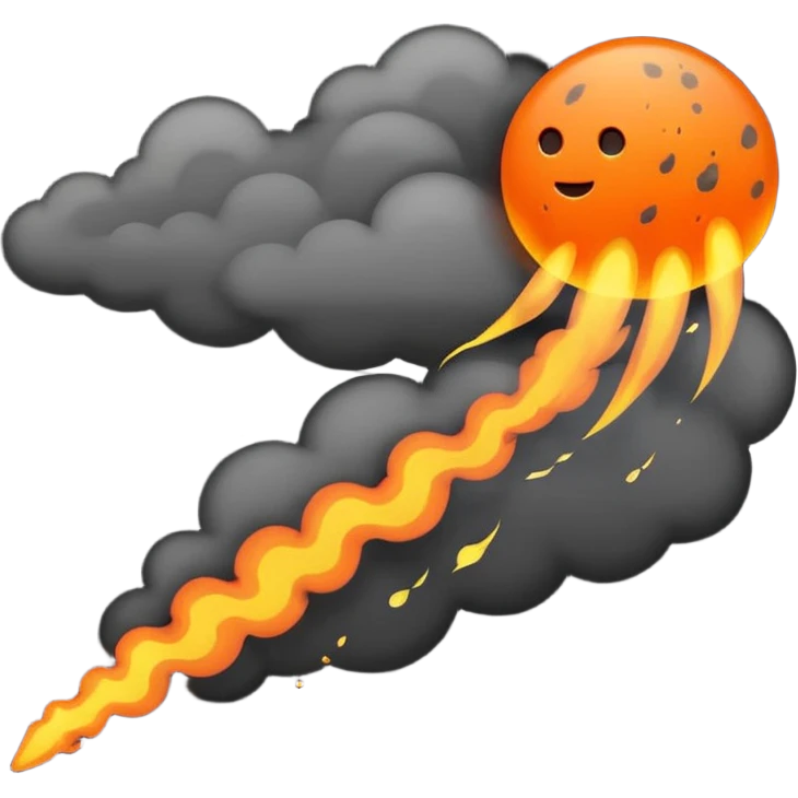 meteor similar to comet without a face emoji