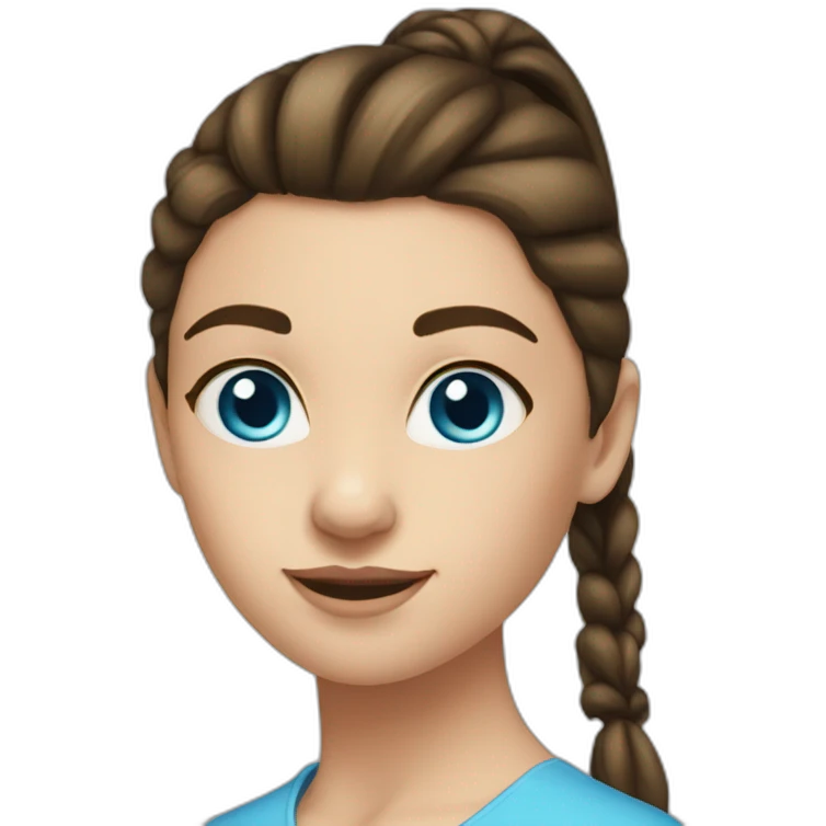 mid-twenties-brunette-girl-pony-tail-blue-eyes emoji