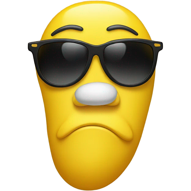 Yellow face with big nose sunglasses and feet behind it emoji