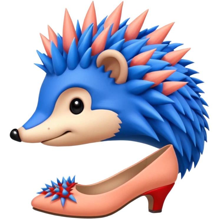 Blue hedgehog with red shoes and peach arms with large quills emoji