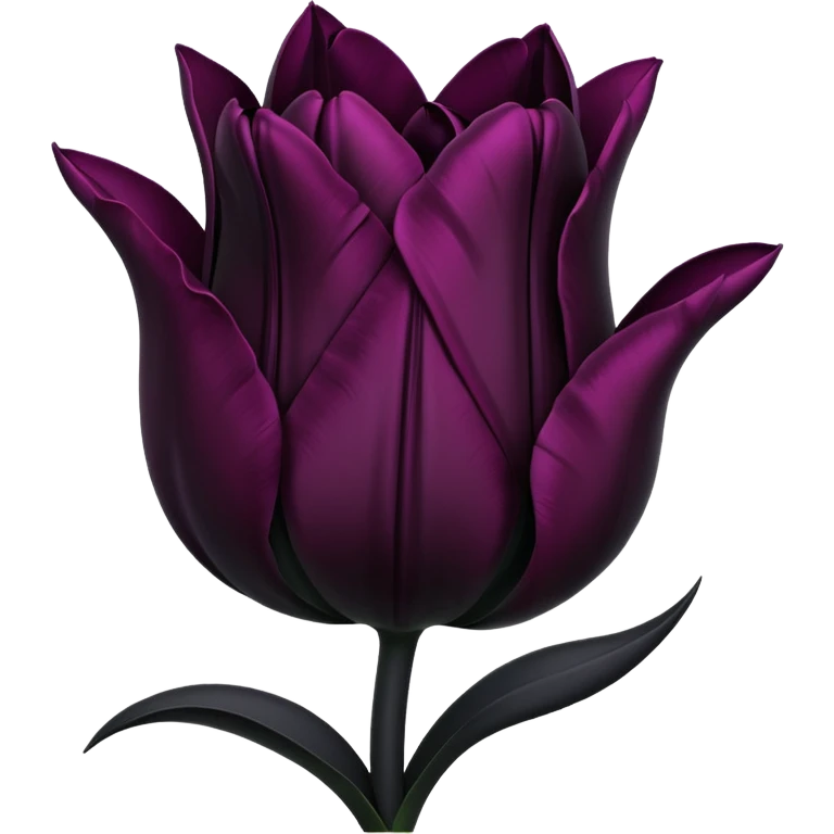 goth tulip with black petals, dark aesthetic emoji