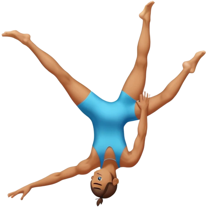 person doing gymnastics acrobatics with aerial flip emoji