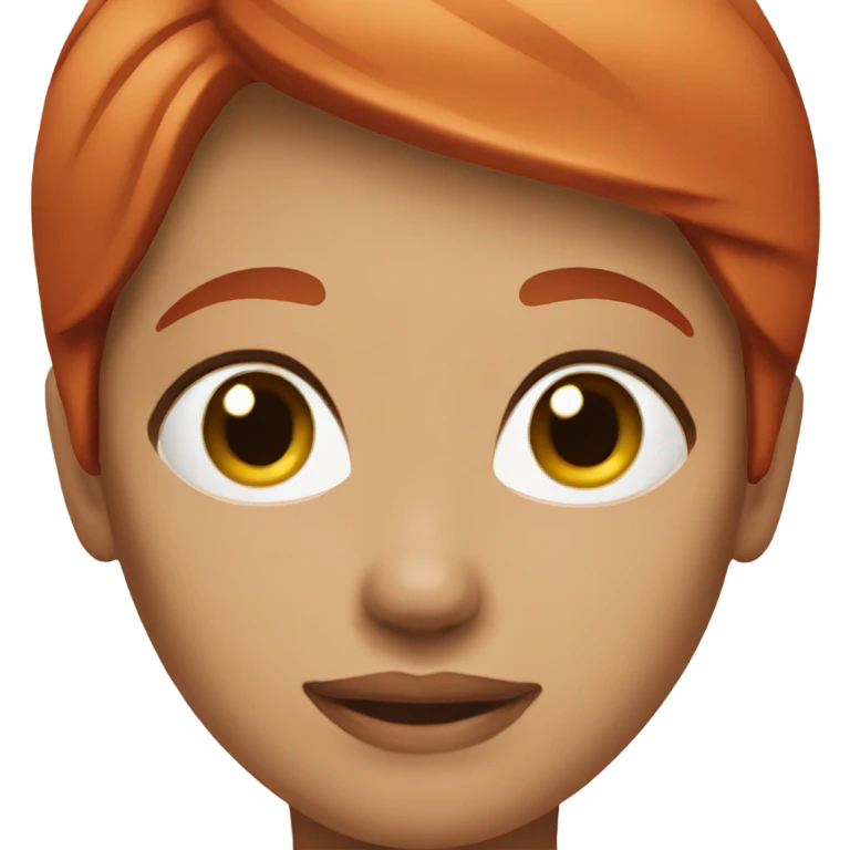 short red color hair female face emoji