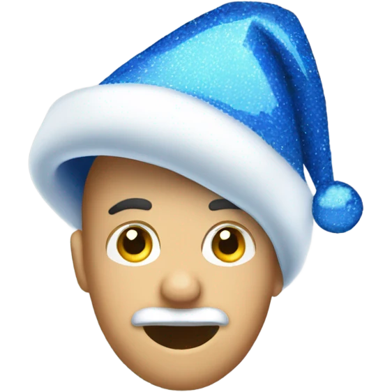 blue sparkle santa hat emoji
