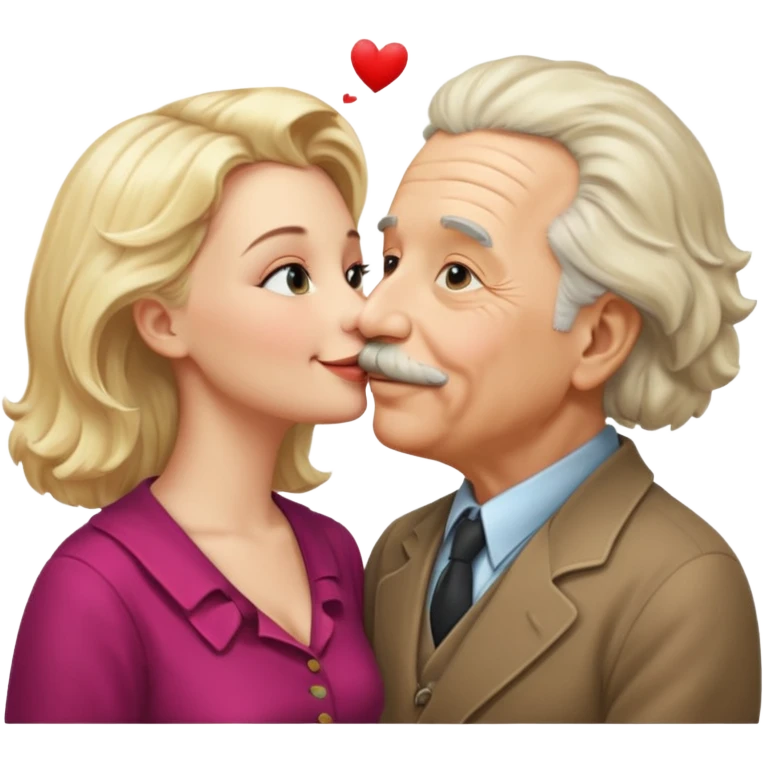 albert einstein kissing a blonde woman emoji