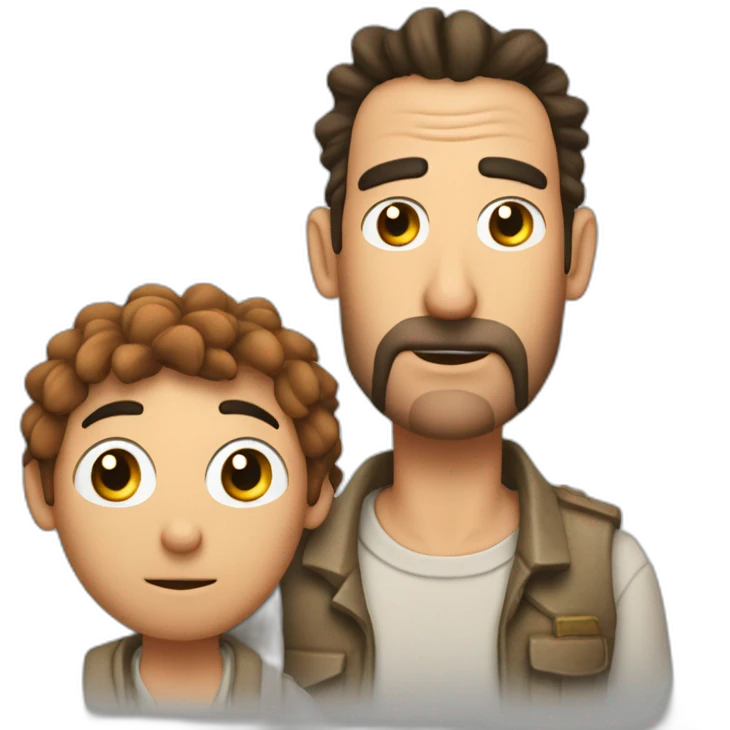 Rick de Rick y Martín con una jirafa  emoji