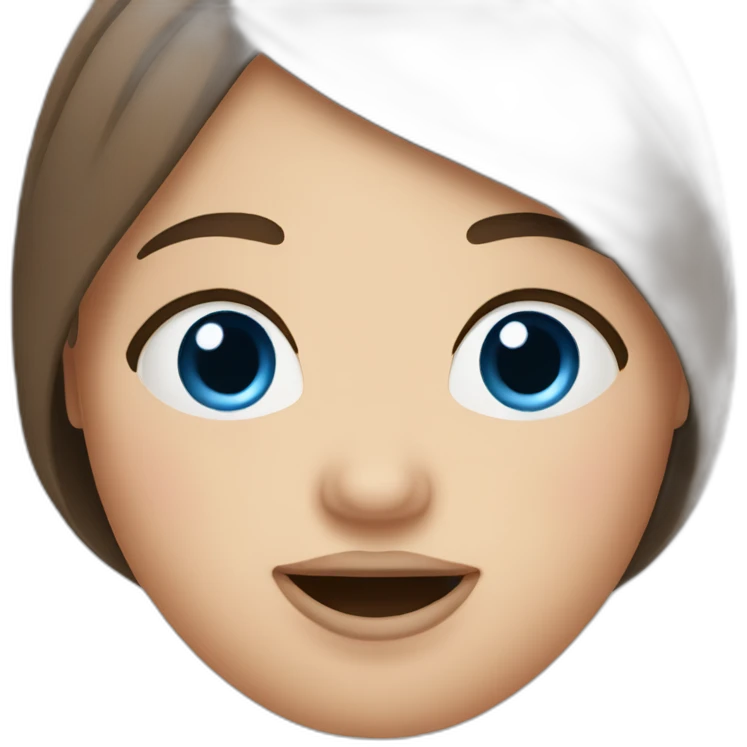 singing fat girl, blue eyes, brown hair emoji