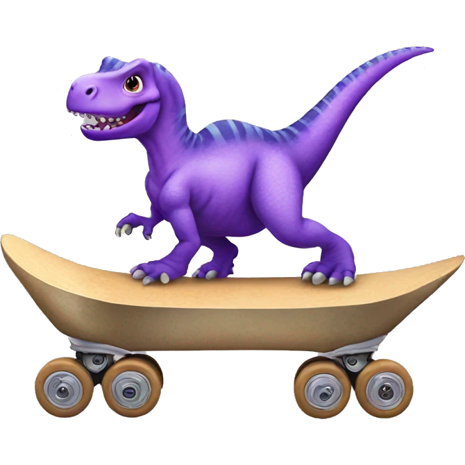 A purple dinosaur skated on Venus emoji
