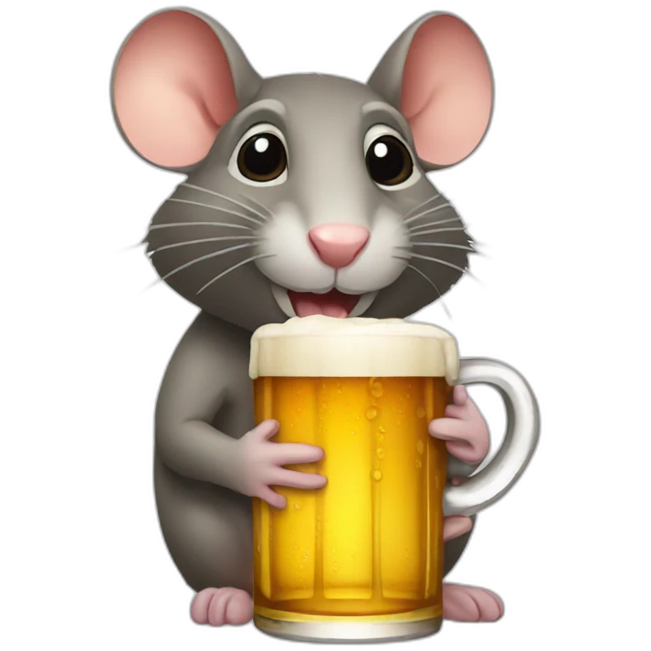 Rat whit beer emoji