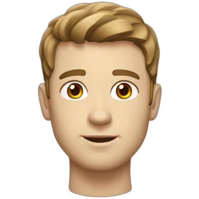 White men with short brown hair, grey eyes and bristle  emoji
