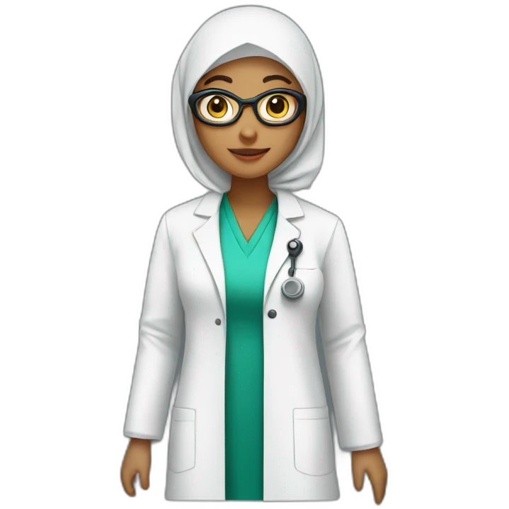 scientist wearing hijab and lab coat emoji