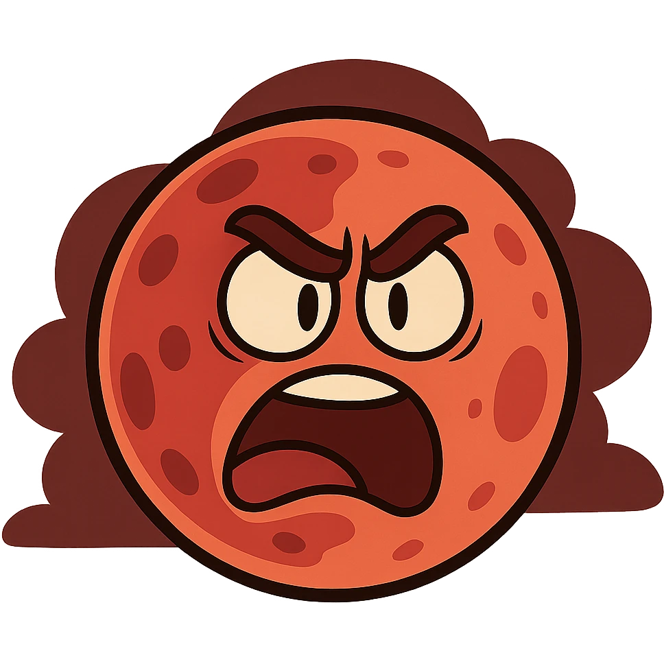 blood moon in flat toon cartoon style emoji