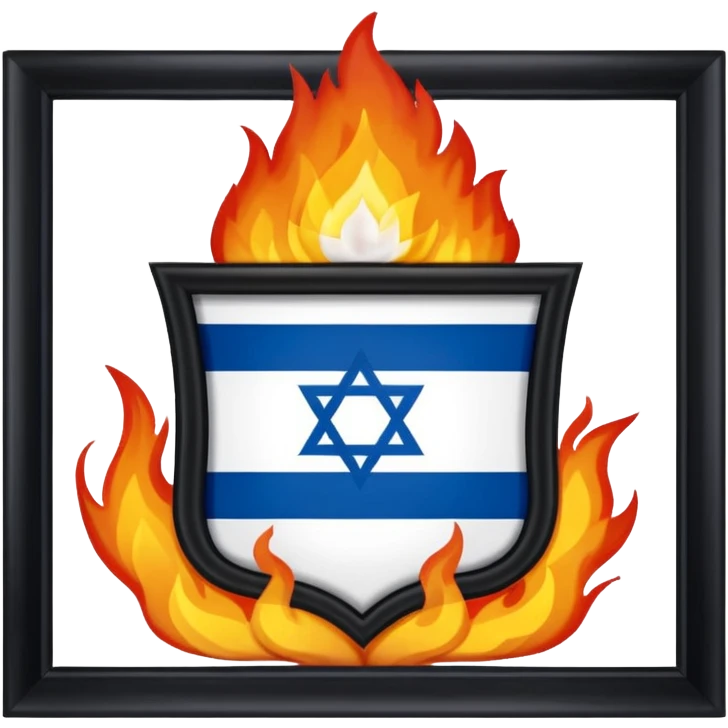 اسرائیل درحال آتیش گرفتن پرچم emoji