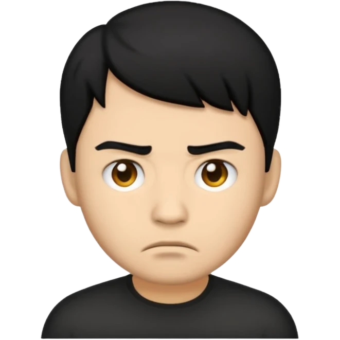 lightskin man with black hair emoji with a frown emoji