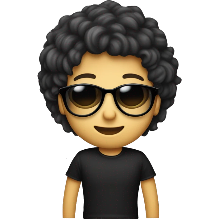 Weißer junge mit kurzen Haaren dessen seiten Auf 0 Millimeter sind, schwarzes tshirt, eine schwarze Sonnenbrille und eine haarschneidemaschine in der Hand hält  emoji