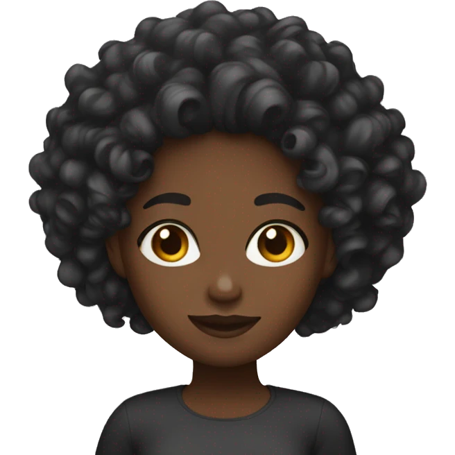 Black girl with curls  emoji