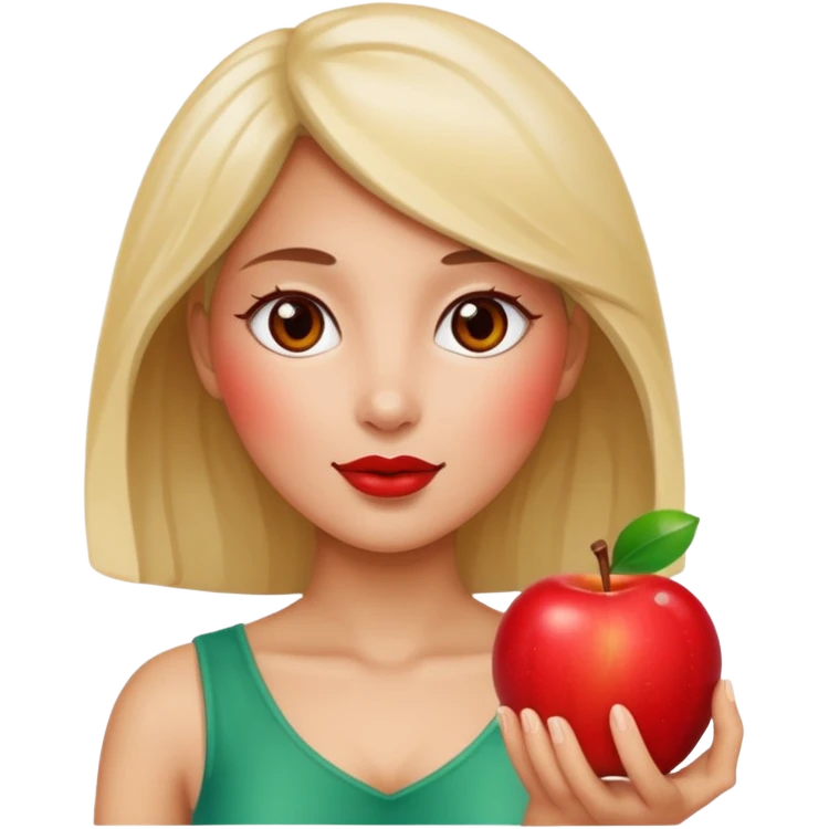 eve with an apple, jade emoji