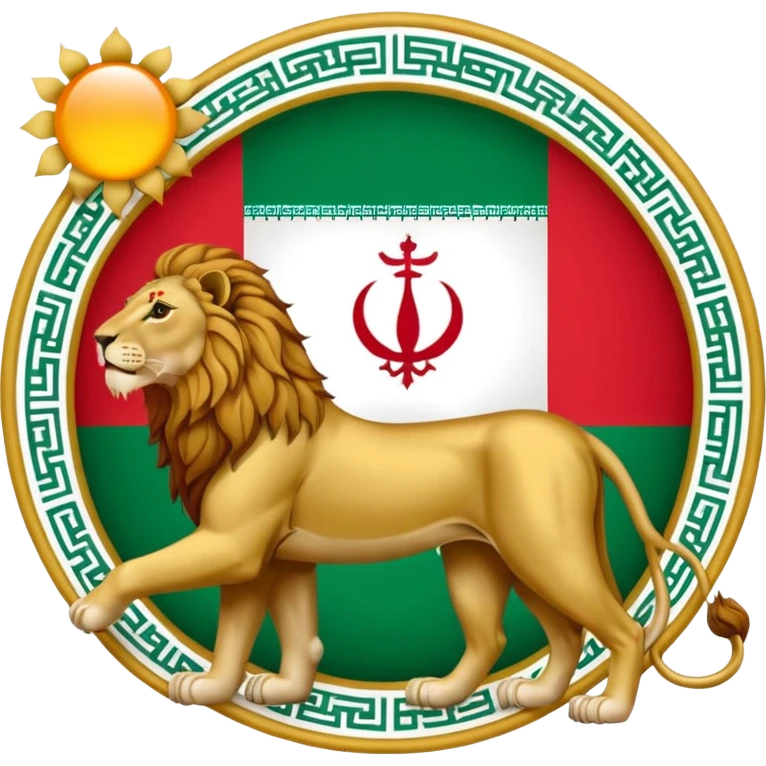 پرچم ایران شیر و خورشید emoji