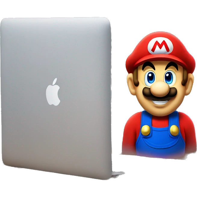 mario in front o f macbook emoji