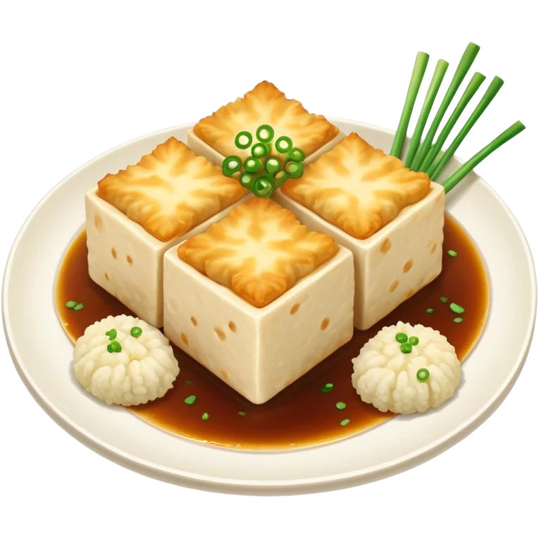 Plate of agedashi tofu  emoji